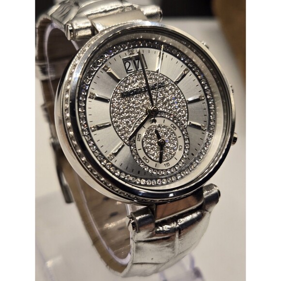 MICHAEL KORS LADIES Sawyer Chronograph Watch MK2443. RUNS - DEFECT PLEASE READ - Picture 10 of 14